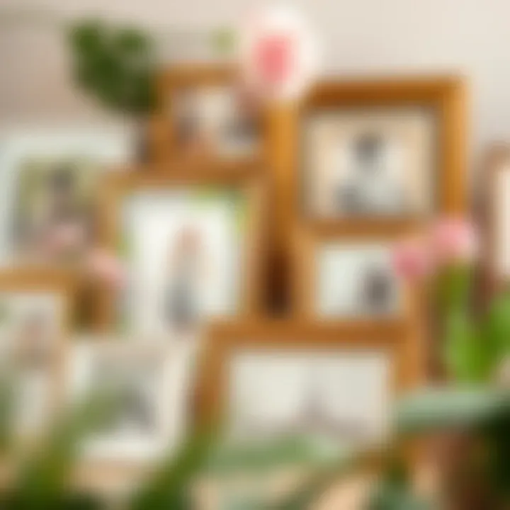 Personalized Photo Frames Artistic arrangement of personalized photo frames for Mother's Day