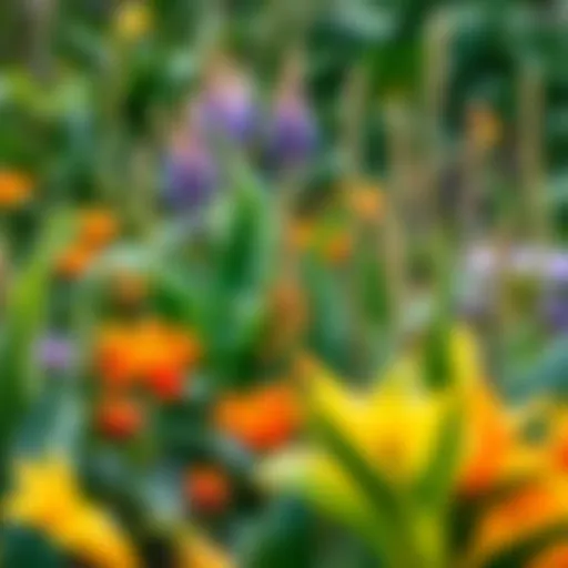 Vibrant August garden with various plants