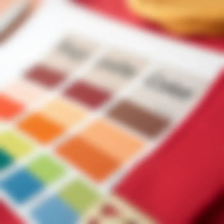 Color Palette for Bag Strap Designs Color palette showcasing threads suitable for bag designs