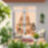 Elegant balcony with stylish furniture and plants