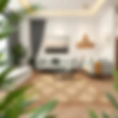 Bamboo Rug in Modern Decor Elegant bamboo rug in a modern living room setting