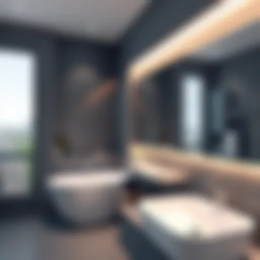 Elegant modern bathroom design with sleek fixtures and ambient lighting