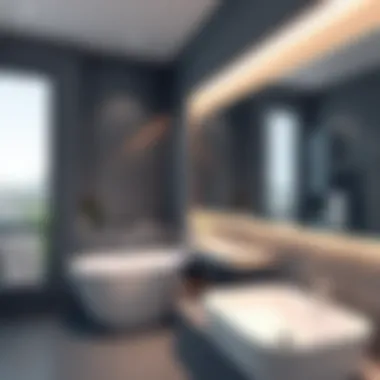 Elegant Modern Bathroom Design Elegant modern bathroom design with sleek fixtures and ambient lighting