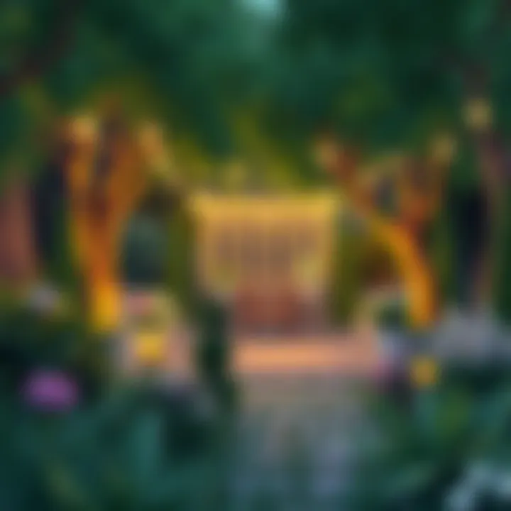 Enchanting Garden Illumination Softly lit garden space featuring creative lighting solutions