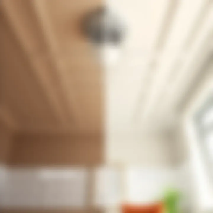 Before and after ceiling painting comparison