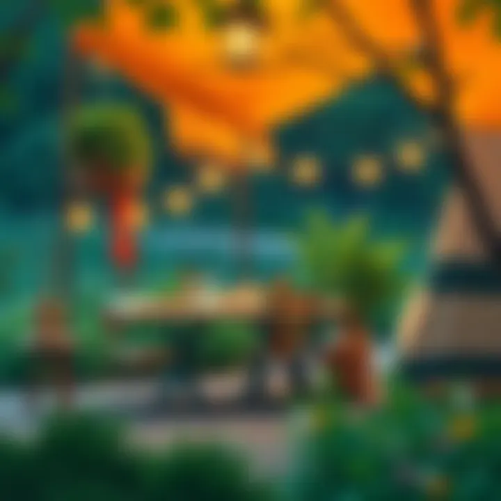 A cozy campsite with a well-set dining area amidst nature