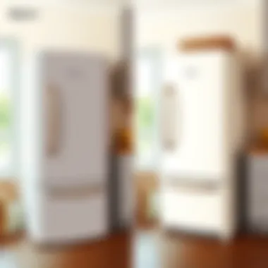 Transforming Your Refrigerator: A Stunning Makeover Before and after comparison of a painted refrigerator