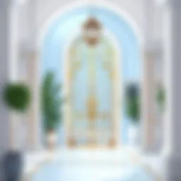 Elegant entrance with calming blue hues