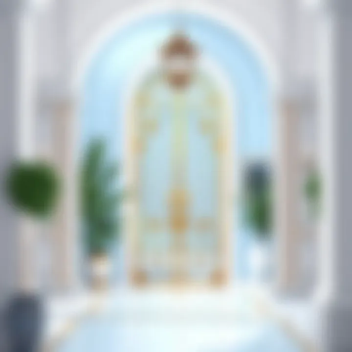 Elegant entrance with calming blue hues