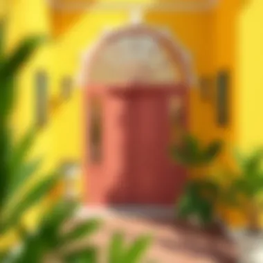 Vibrant entrance showcasing energizing yellow tones