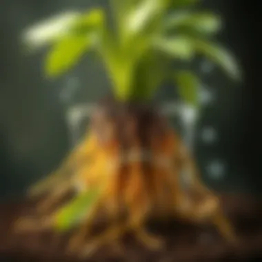 Healthy plant roots demonstrating proper hydration balance