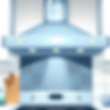 A freshly cleaned stove hood gleaming