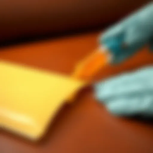 Removing Japanese adhesive from a leather surface