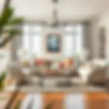 A beautifully arranged living room showcasing classic English decor with modern accents.