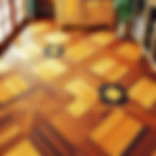 Exquisite vintage parquet flooring showcasing intricate patterns
