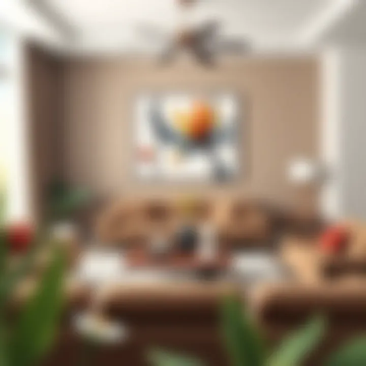 Modern Living Room Decor Modern living room with artistic wall decoration