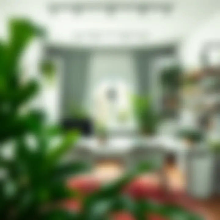 An innovative workspace with a mix of green and neutral colors