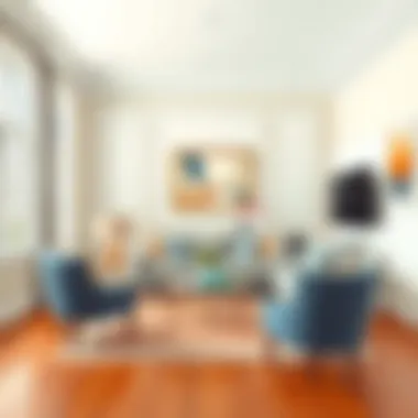 An elegant living room with freshly painted walls