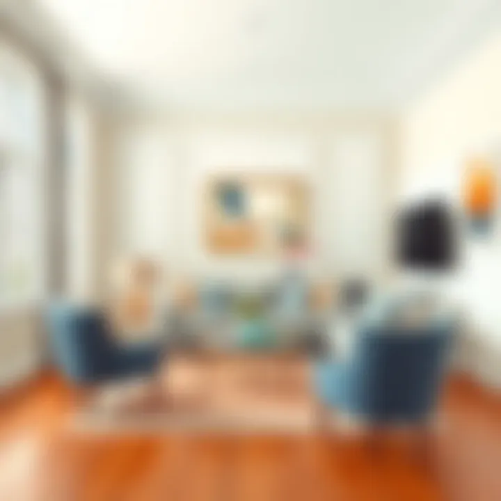 An elegant living room with freshly painted walls