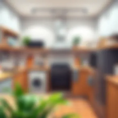 Modern kitchen filled with necessary appliances