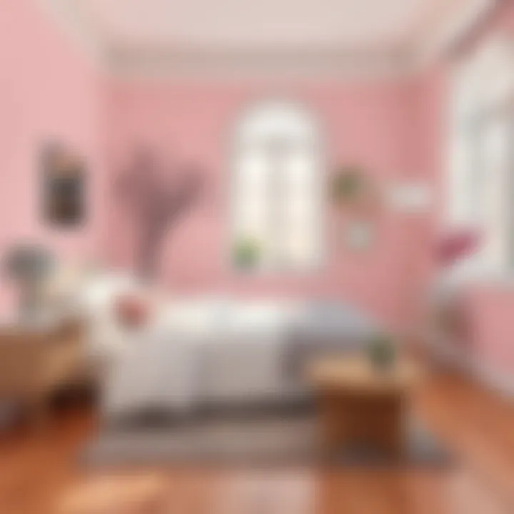 A serene bedroom with soft color palettes and artistic decor pieces.