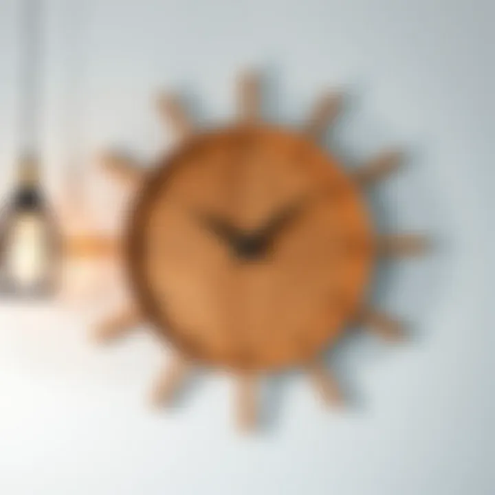 Stylish contemporary wall clock with geometric shapes