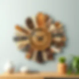 Creative wall clock design with natural materials