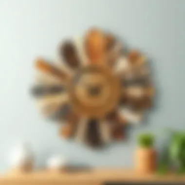 Creative wall clock design with natural materials