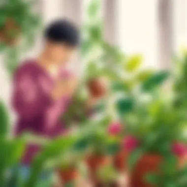 A person nurturing plants with care and attention