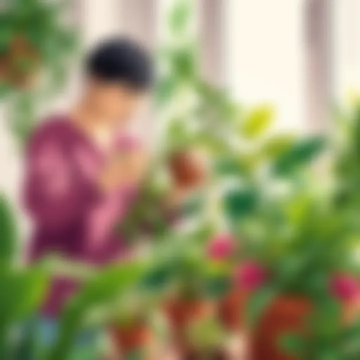 A person nurturing plants with care and attention