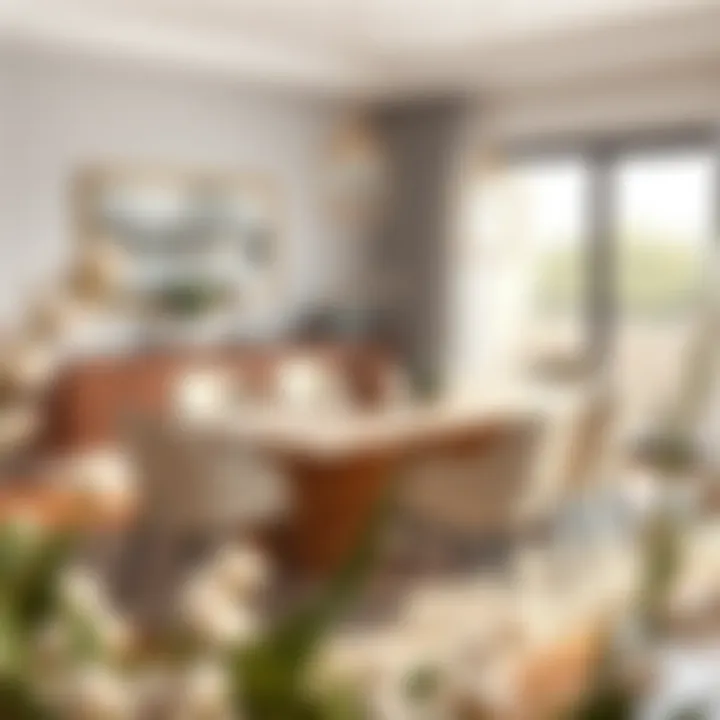 Modern Elegance in Dining Spaces Elegant expandable dining table set in a modern living room.