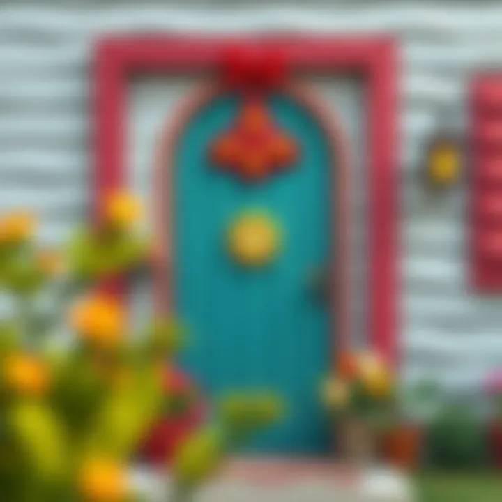 Vibrant Felt Door Ornament Colorful felt door decoration