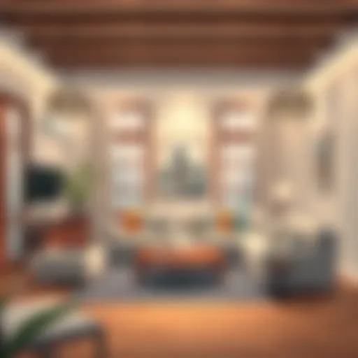 A serene living room designed with Feng Shui principles.