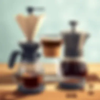 Exploring Diverse Brewing Techniques Various filter coffee techniques illustrated