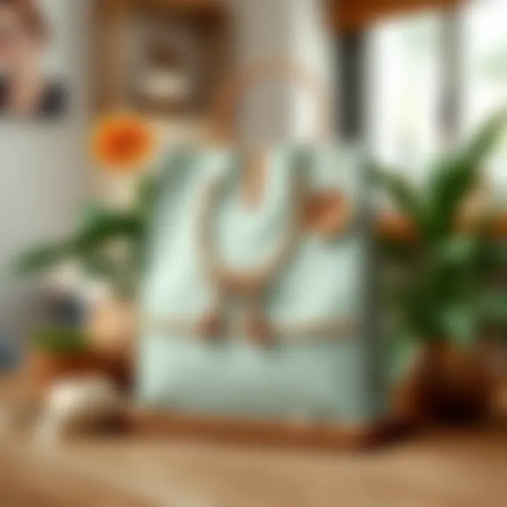 A finished paper rope bag with unique finishing touches