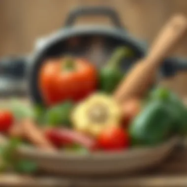 Ingredients for Pressure Cooking Fresh ingredients ready for pressure cooking