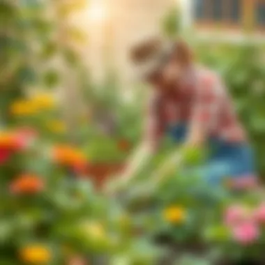 Caring for Your Garden in August Gardener tending to plants with care