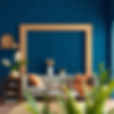 An artistic display of color combinations with deep blue