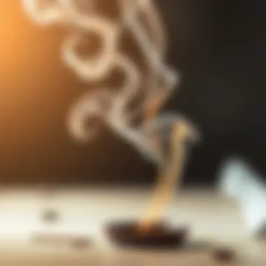 Smoke gracefully flowing from the incense