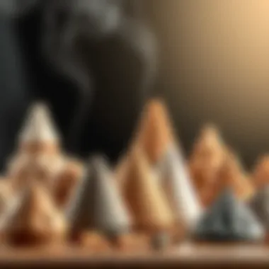 Different types of backflow incense cones