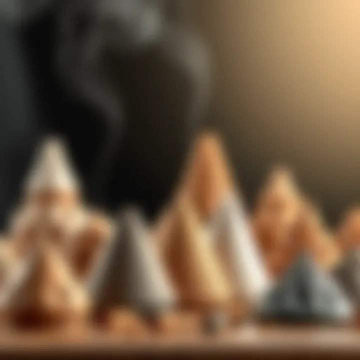 Different types of backflow incense cones