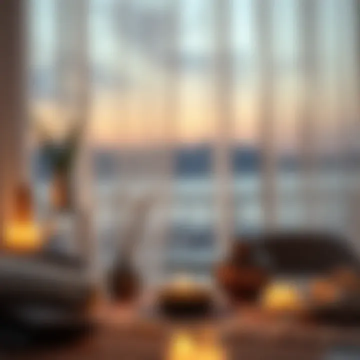 Serene setting with a lit incense and ambiance