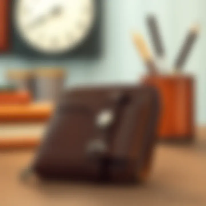 Stylish leather wallet as a thoughtful present