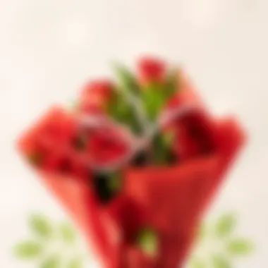 Gift-wrapped red flowers showcasing their role in gift culture