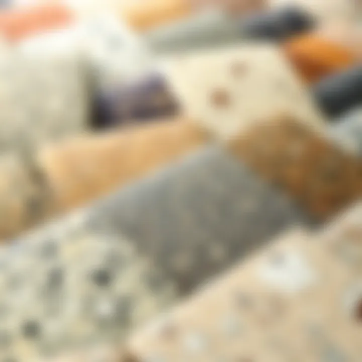 Variety of granite samples displaying different colors and patterns