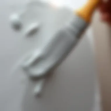 Application of Silver Gray Paint on Canvas Close-up of silver gray paint being applied to a canvas.