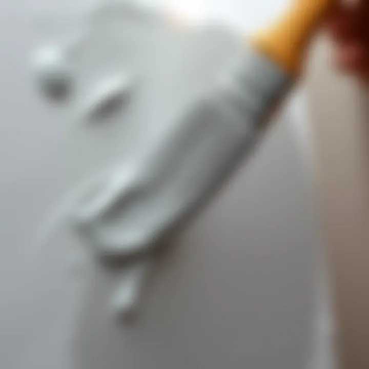 Application of Silver Gray Paint on Canvas Close-up of silver gray paint being applied to a canvas.