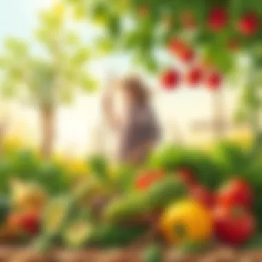 Bountiful Harvest in Late Summer Harvesting fresh vegetables in late summer