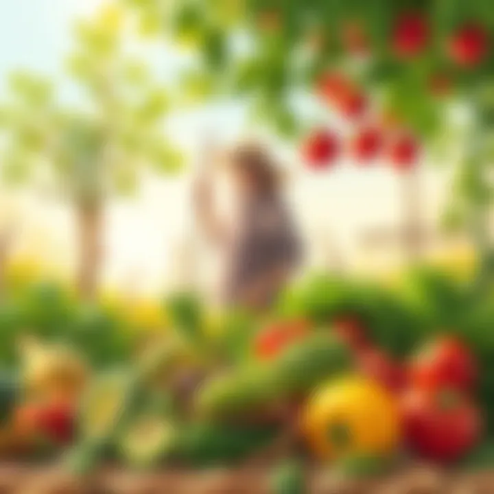 Bountiful Harvest in Late Summer Harvesting fresh vegetables in late summer