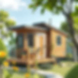 Modern tiny house exterior showcasing sustainable design